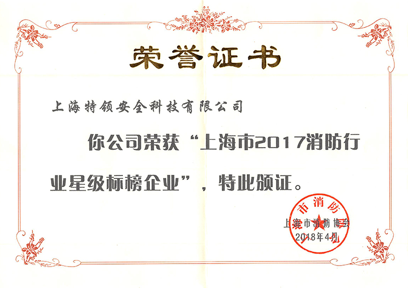 2017消防行業星級標榜企業